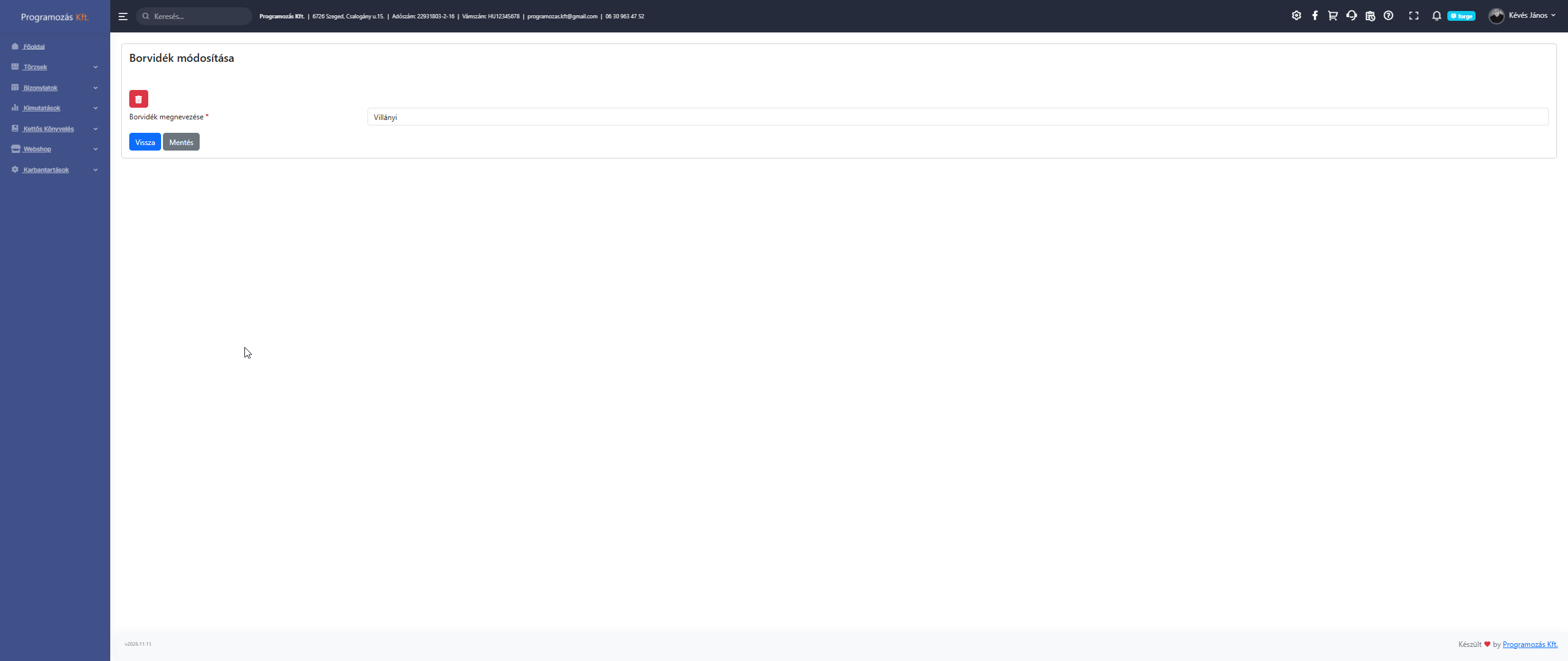 Új borvidék felvétele