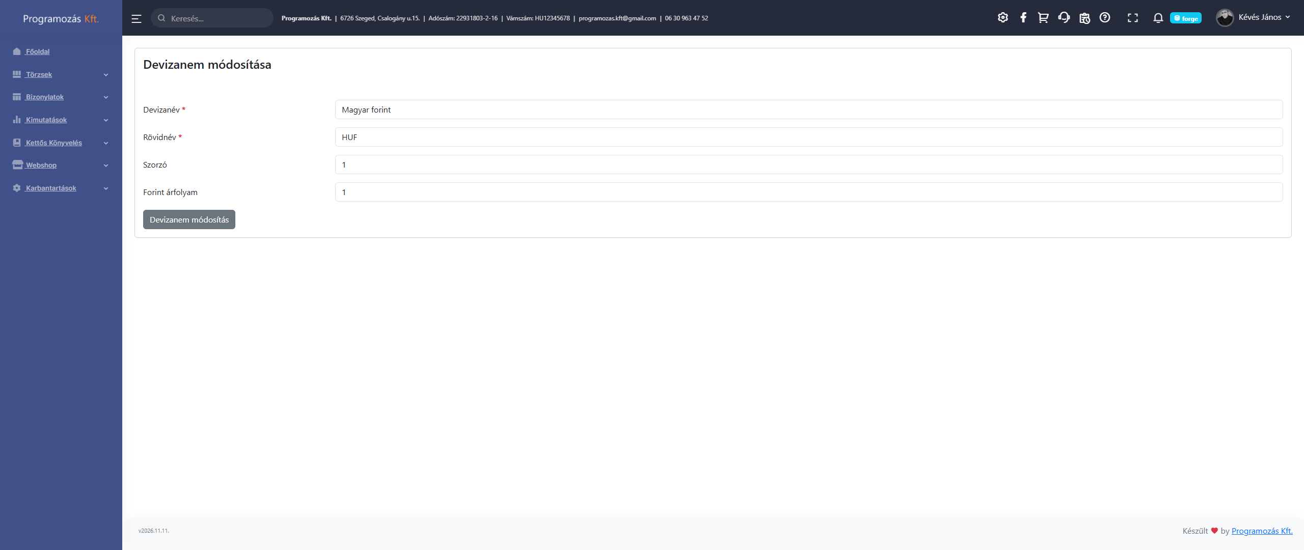 Új devizanem felvétele