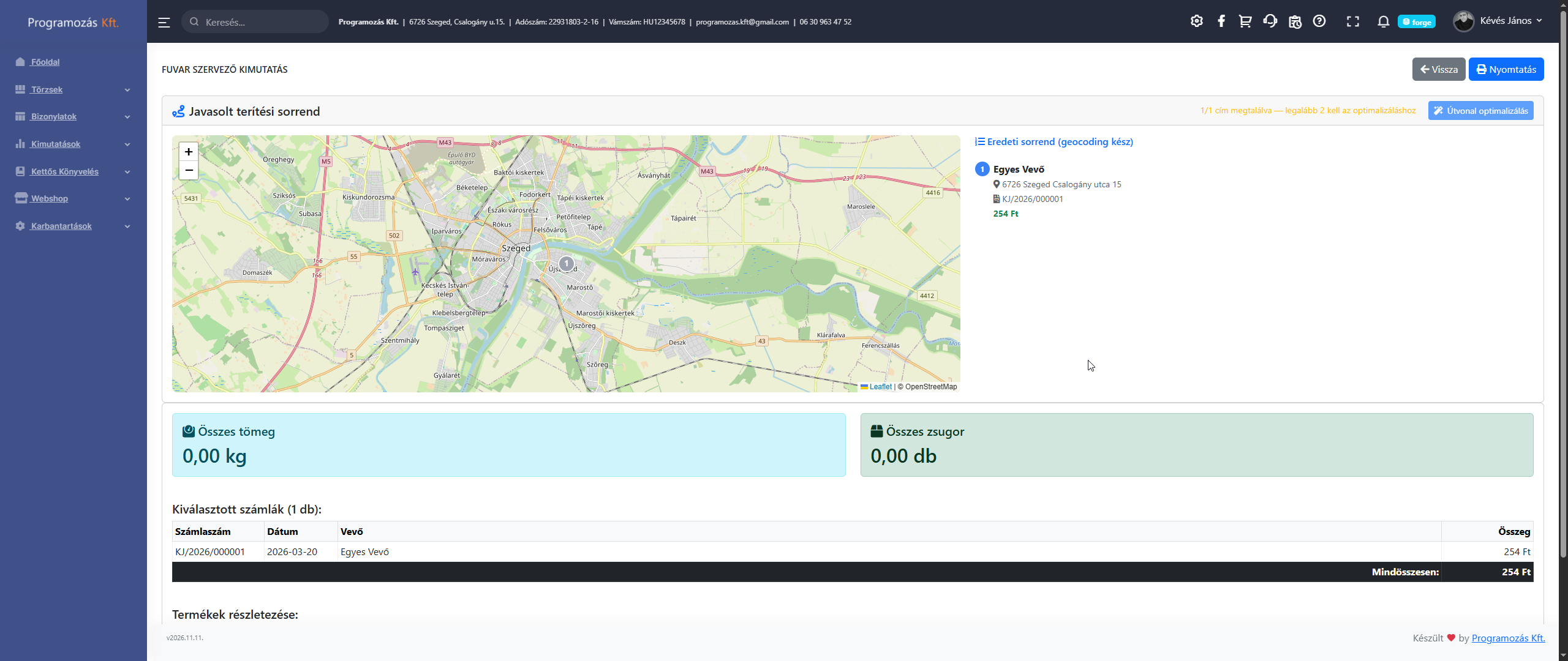 Fuvar szervező nyomtatás