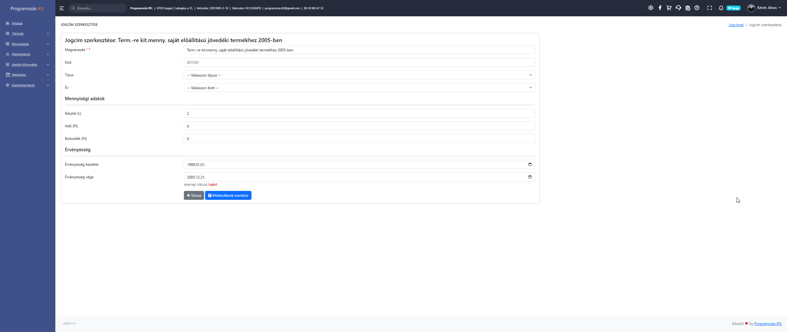 Új jogcím felvétele