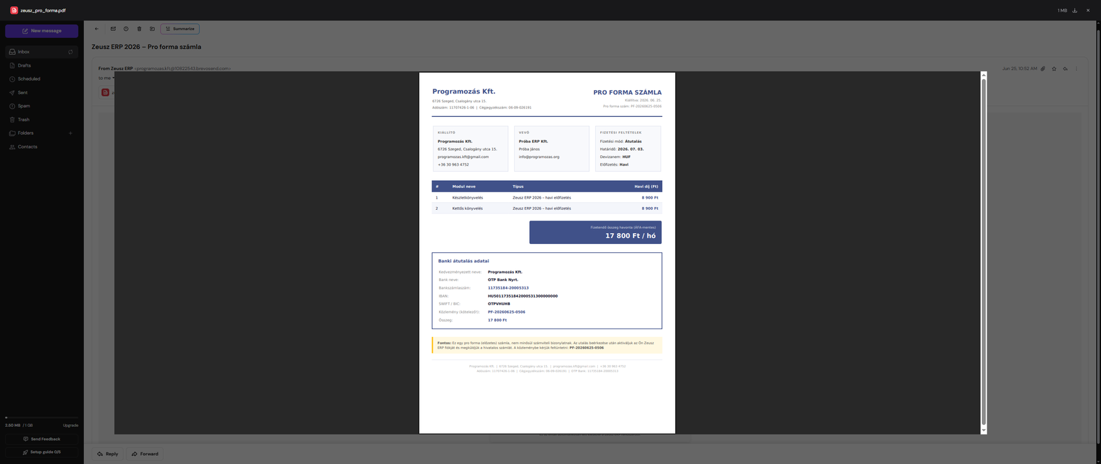 Pro forma PDF