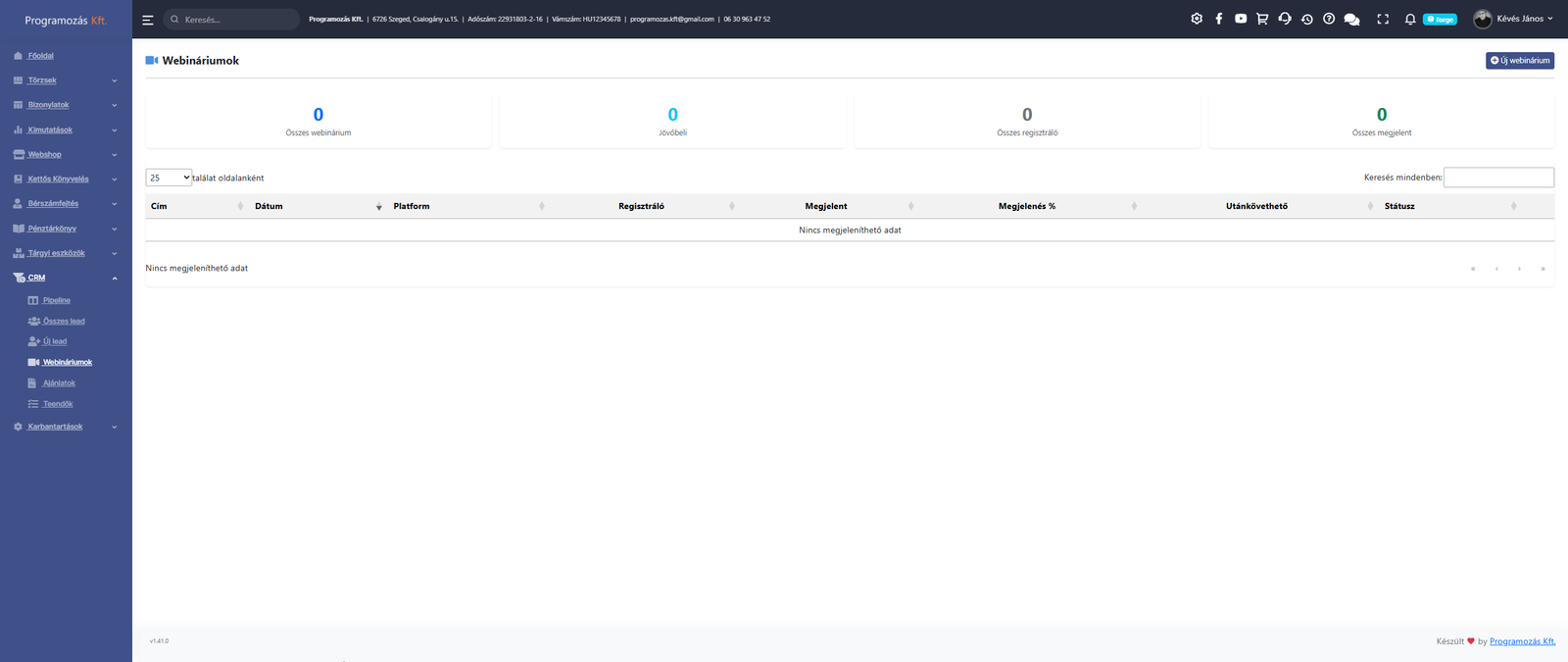 CRM Webináriumok